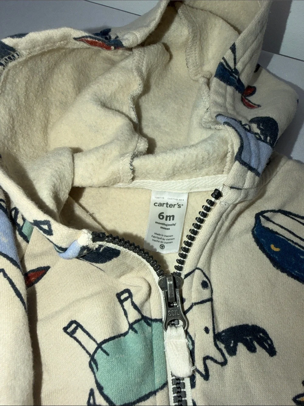 Carter's Cream Dinosaur Print Hoodie & Jogger Set